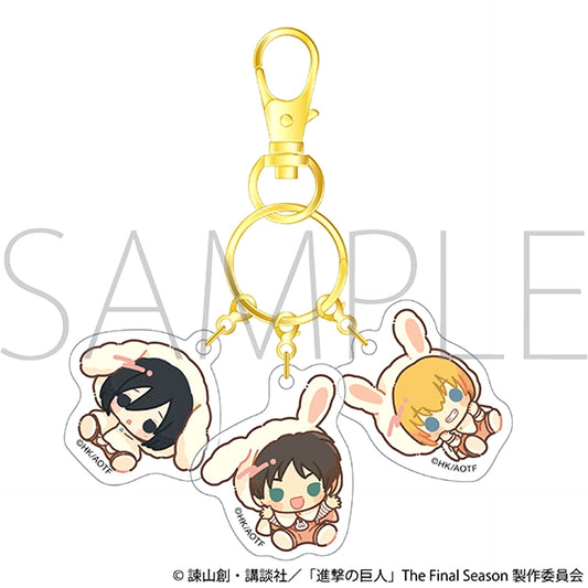 Attack on Titan 3-Piece Acrylic Keychain / Eren, Mikasa, Armin [NEW]