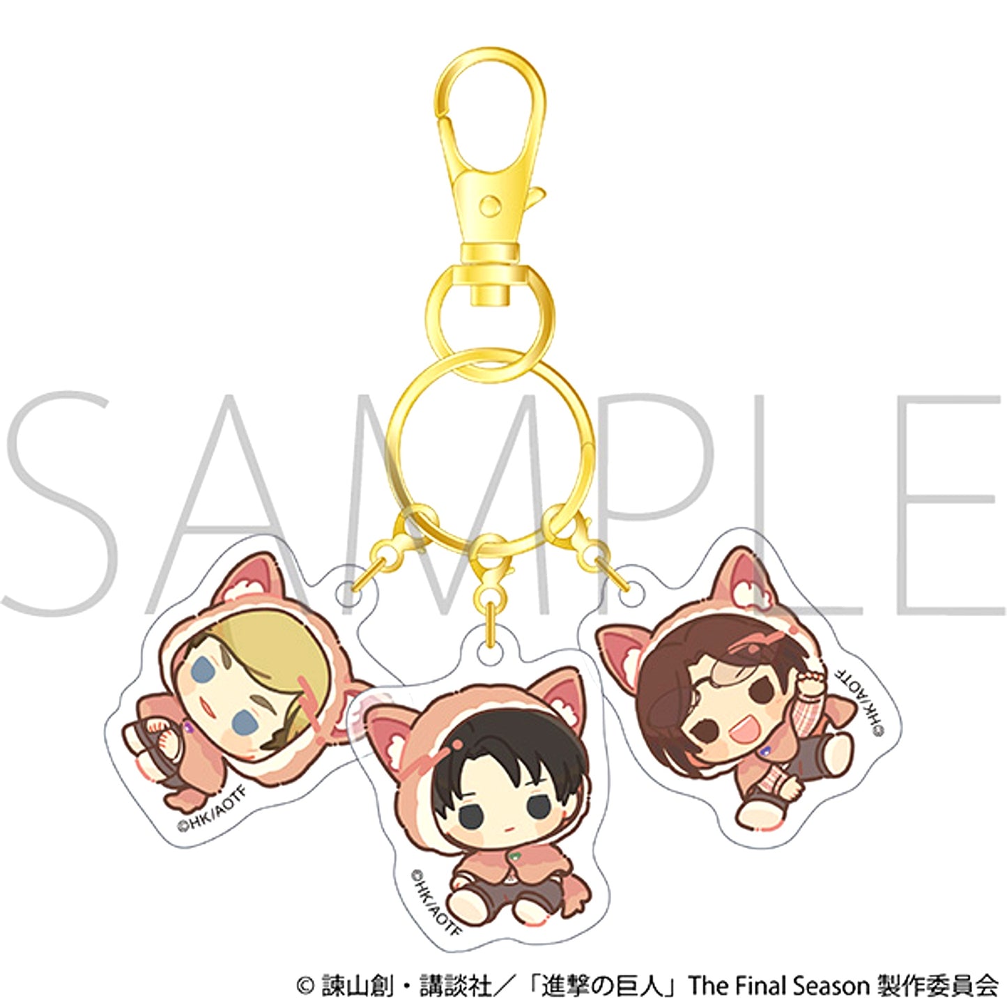Attack on Titan Triple Acrylic Keychain / Levi, Erwin, Hange [NEW]