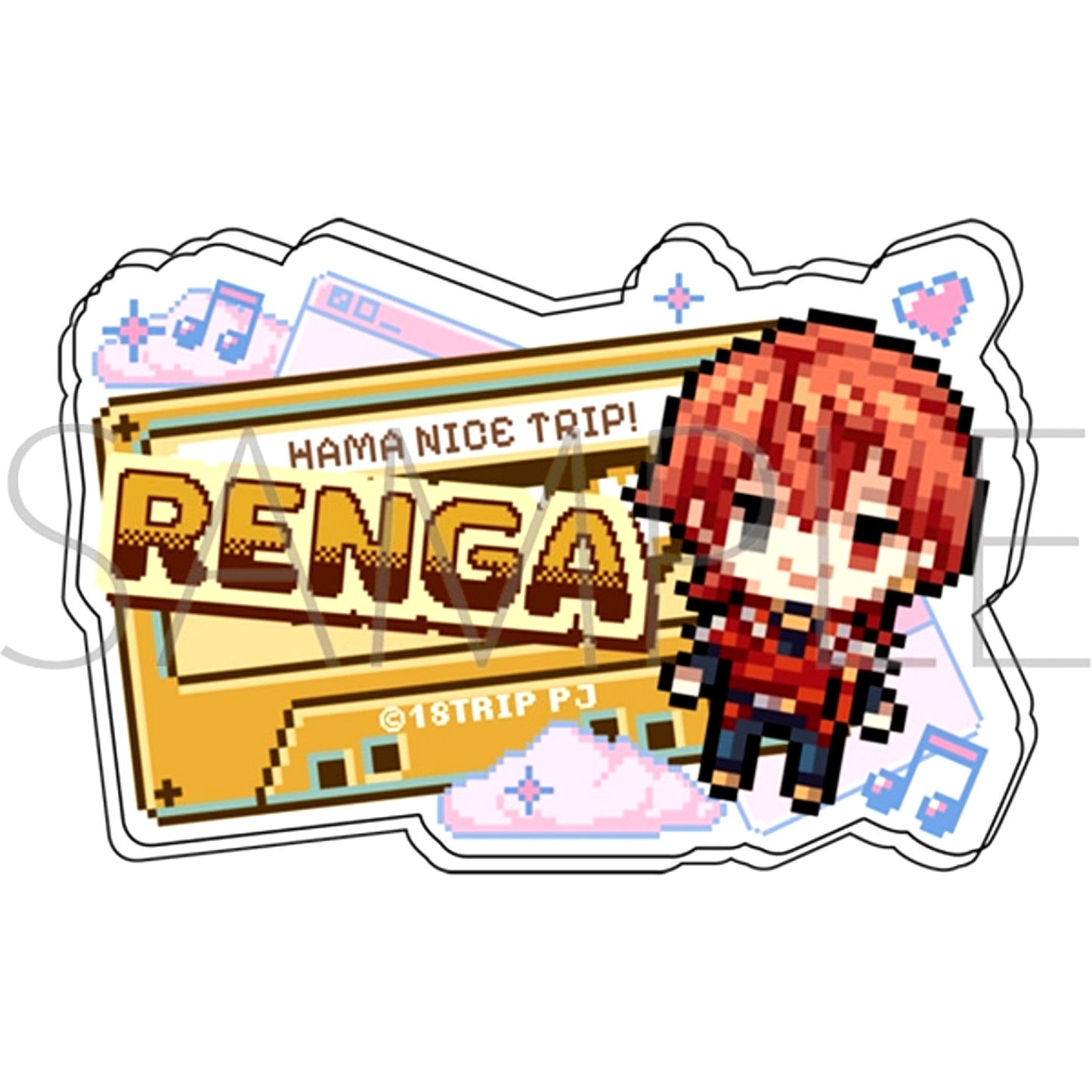18TRIP Name Acrylic Badge / Renga Nishizono Dot Illustration [NEW]