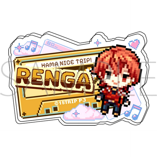 18TRIP Name Acrylic Badge / Renga Nishizono Dot Illustration [NEW]