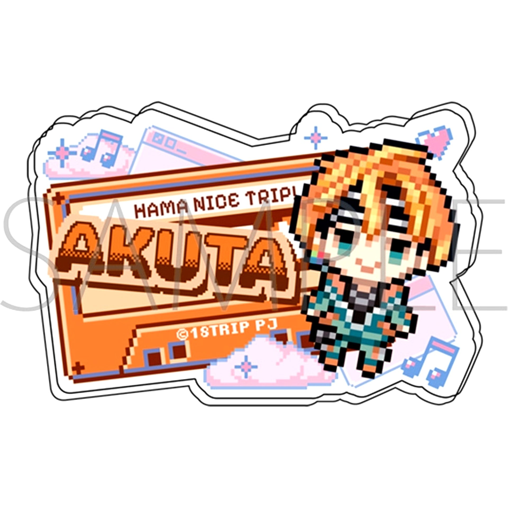 18TRIP Name Acrylic Badge / Akuta Igatake Dot Illustration [NEW]