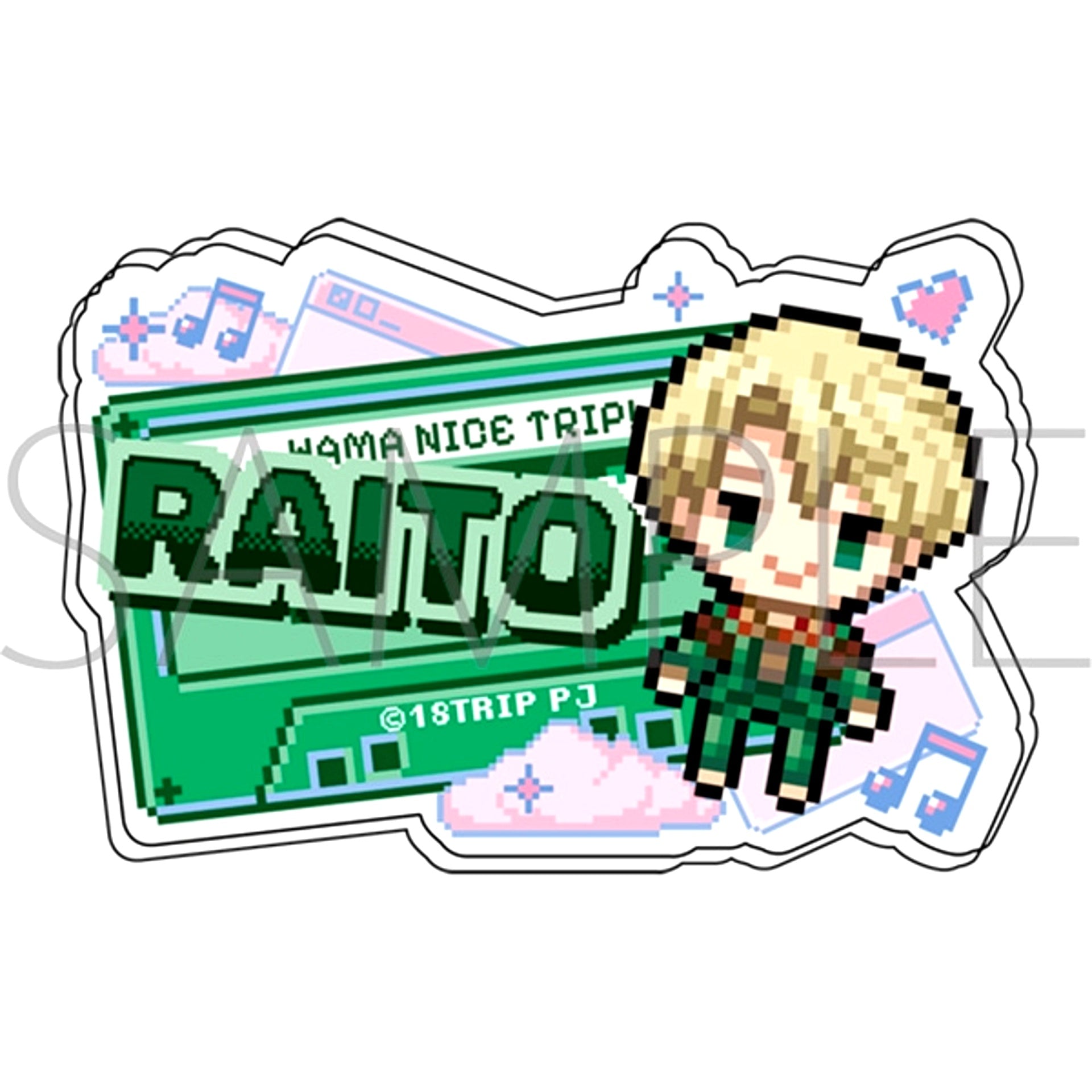 18TRIP Name Acrylic Badge / Raito Kitakata Dot Illustration [NEW]