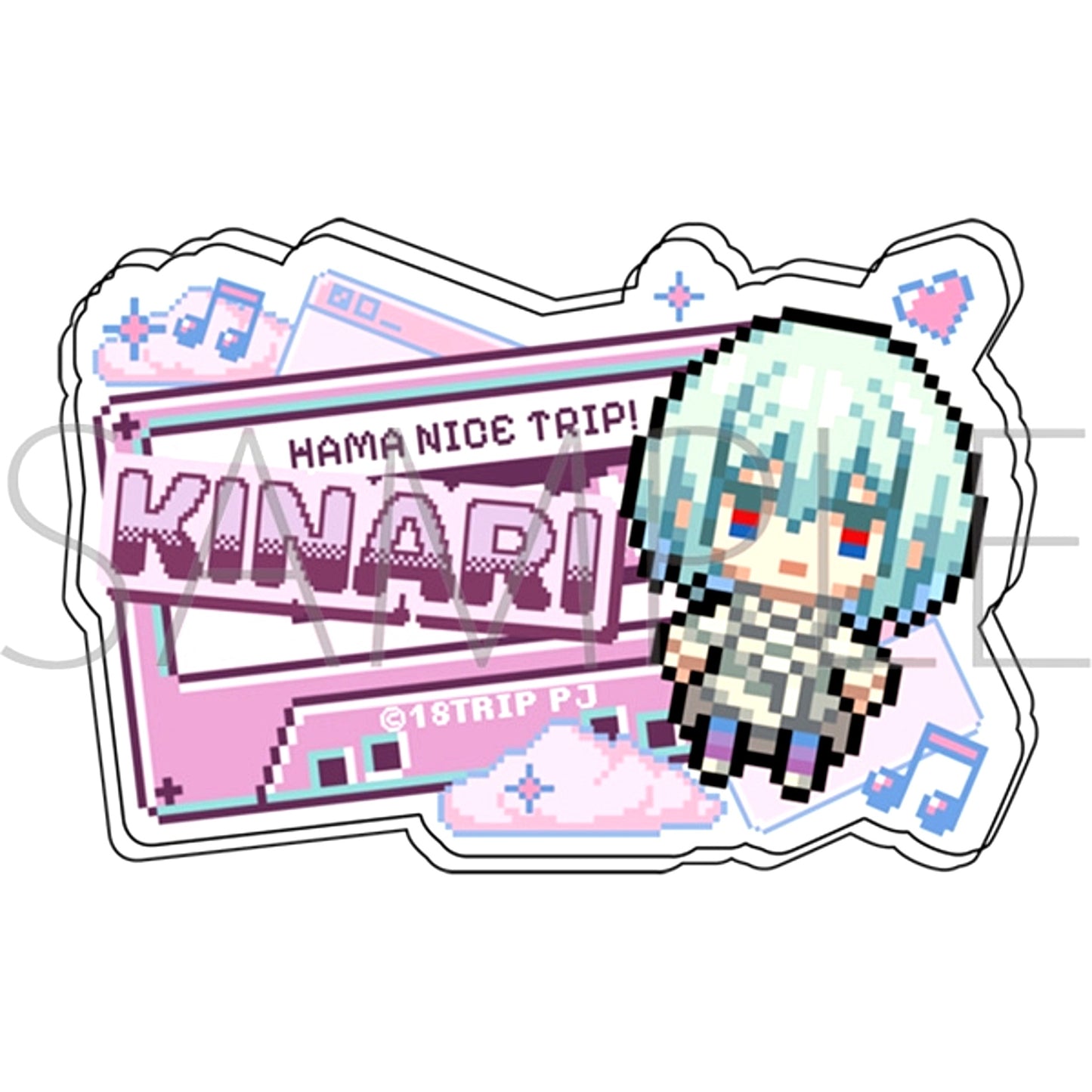 18TRIP Name Acrylic Badge / Ikunari Azekawa Dot Illustration [NEW]