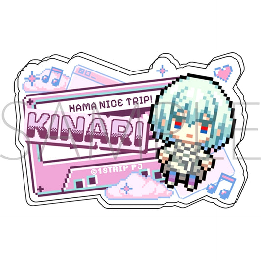 18TRIP Name Acrylic Badge / Ikunari Azekawa Dot Illustration [NEW]