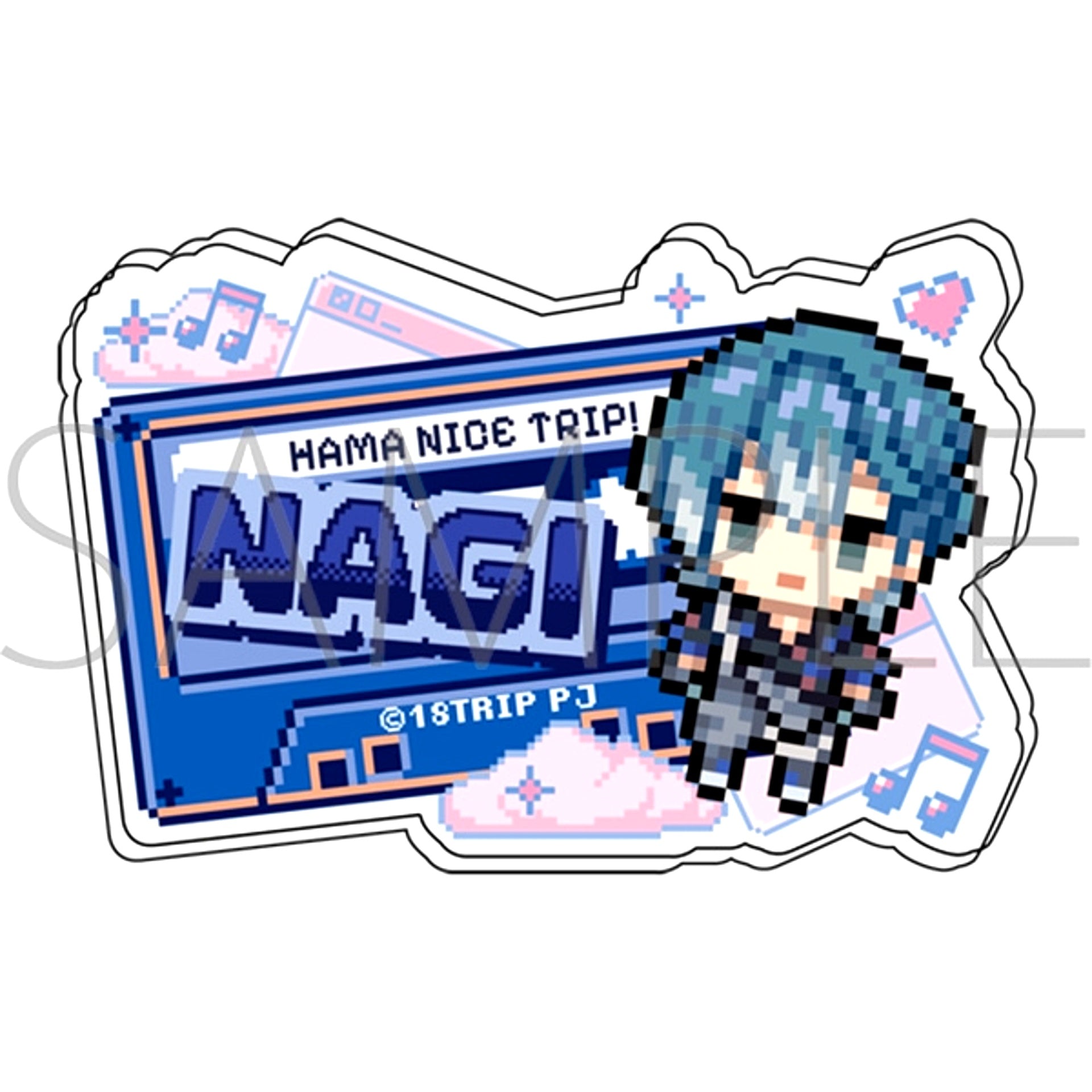18TRIP Name Acrylic Badge / Nagi Hachinoya Dot Illustration [NEW]