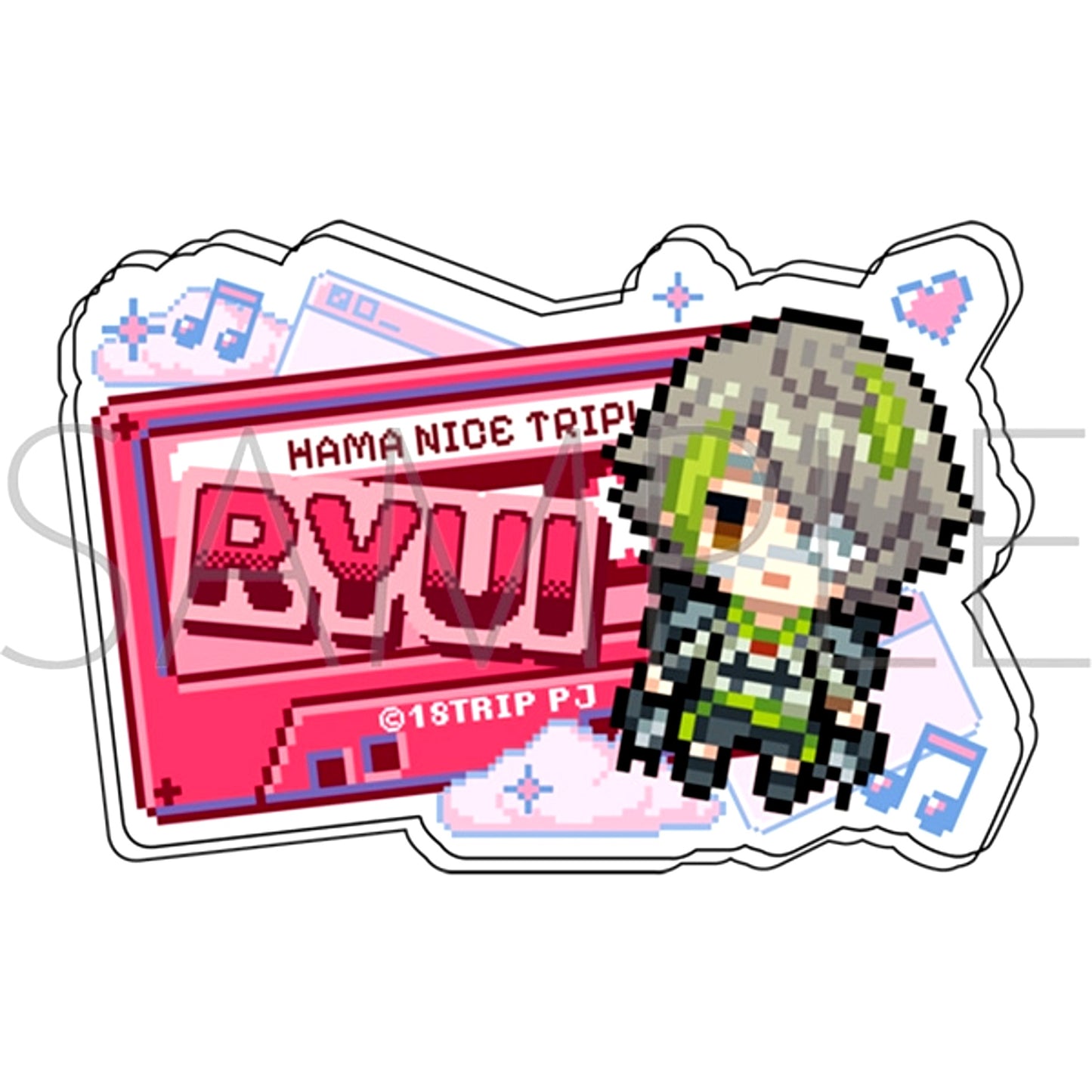 18TRIP Name Acrylic Badge / Ryui Shiramitsu Dot Illustration [NEW]