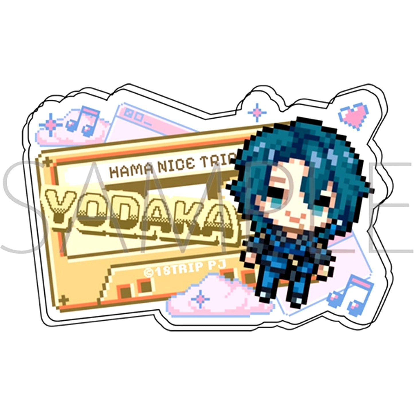 18TRIP Name Acrylic Badge / Yotaka Natsume Dot Illustration [NEW]