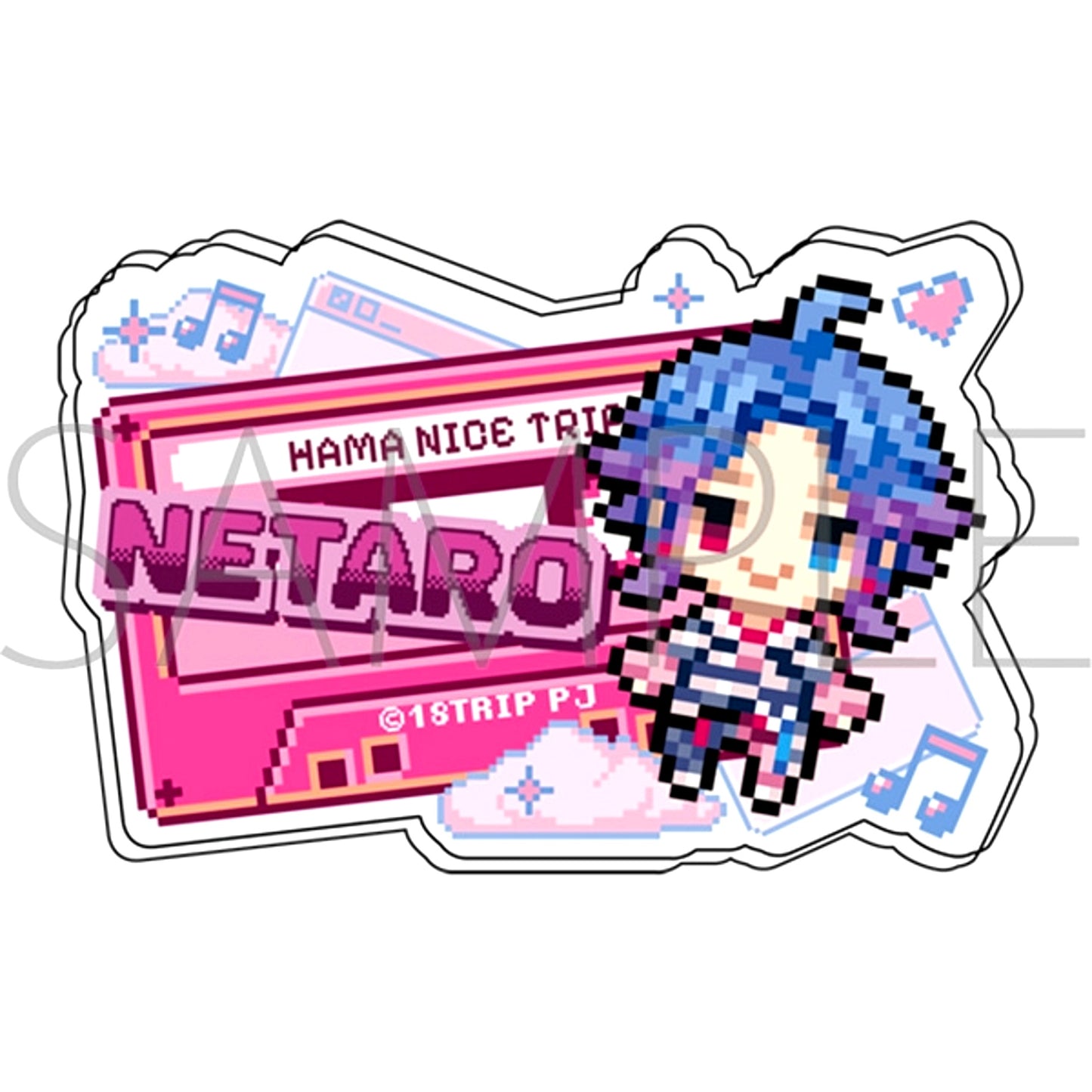 18TRIP Name Acrylic Badge / Netaro Yowa Dot Illustration [NEW]