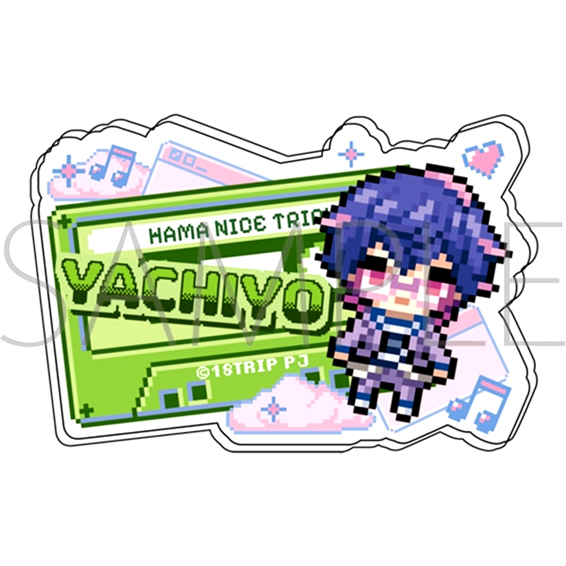 18TRIP Name Acrylic Badge / Yachiyo Usui Dot Illustration [NEW]