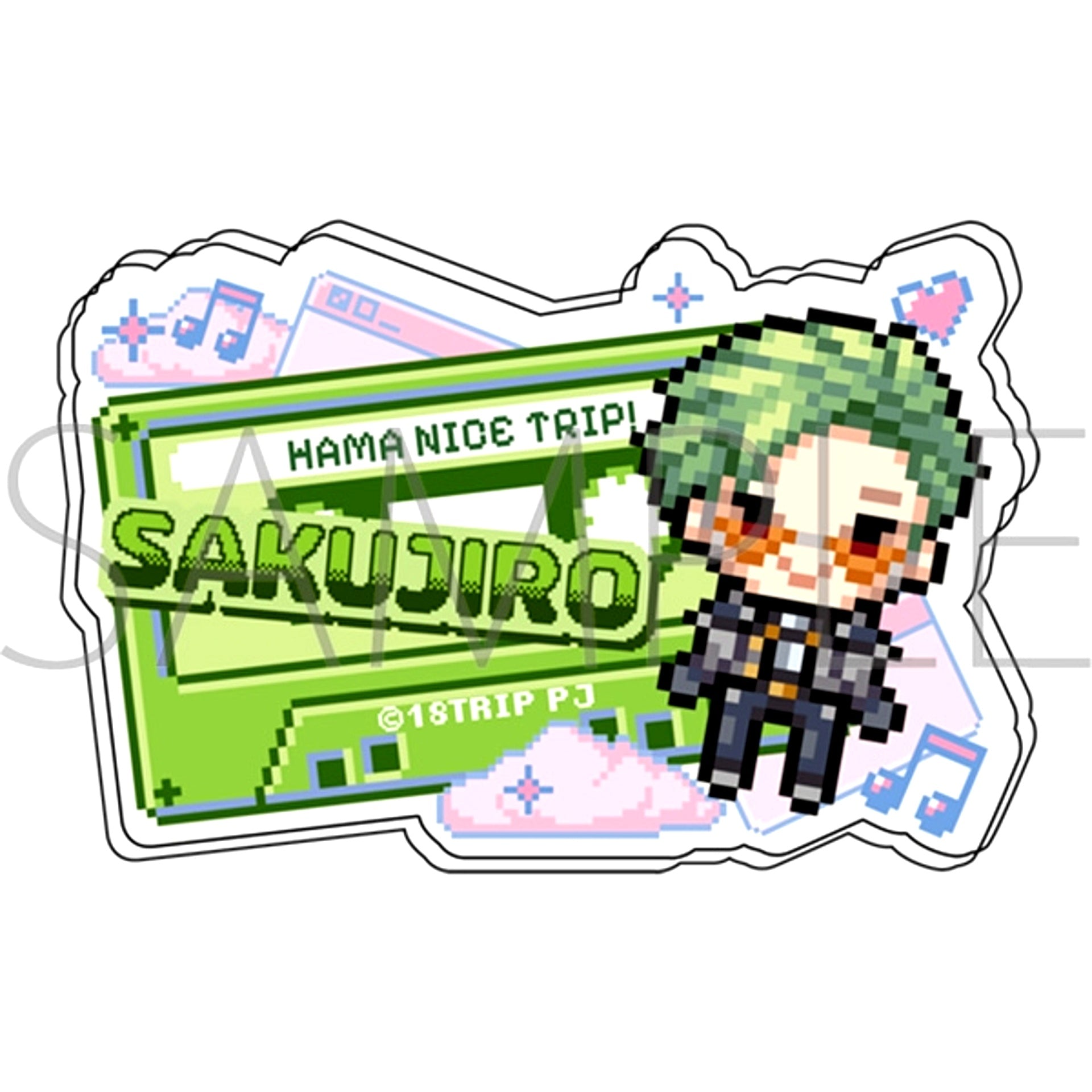 18TRIP Name Acrylic Badge / Sakujiro Karigane Dot Illustration [NEW]