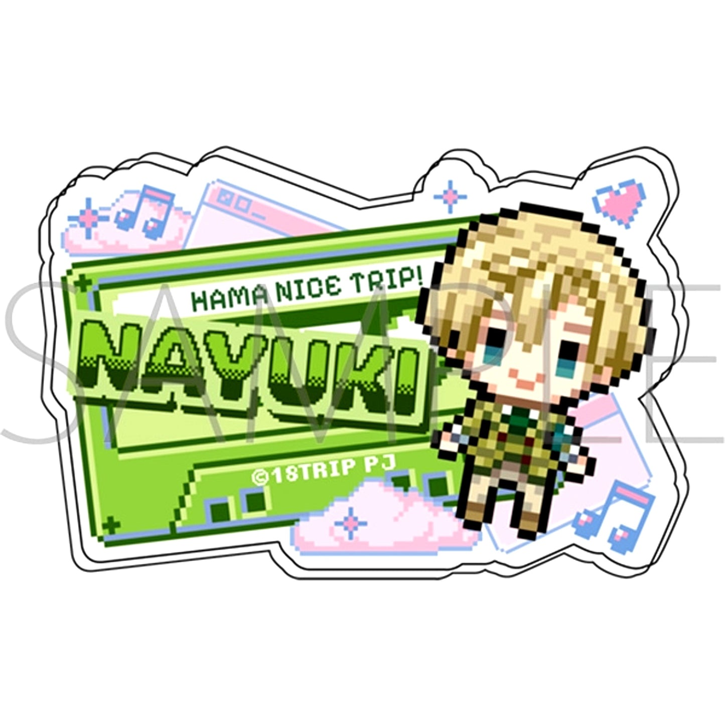 18TRIP Name Acrylic Badge / Ikuyuki Kitakata Dot Illustration [NEW]