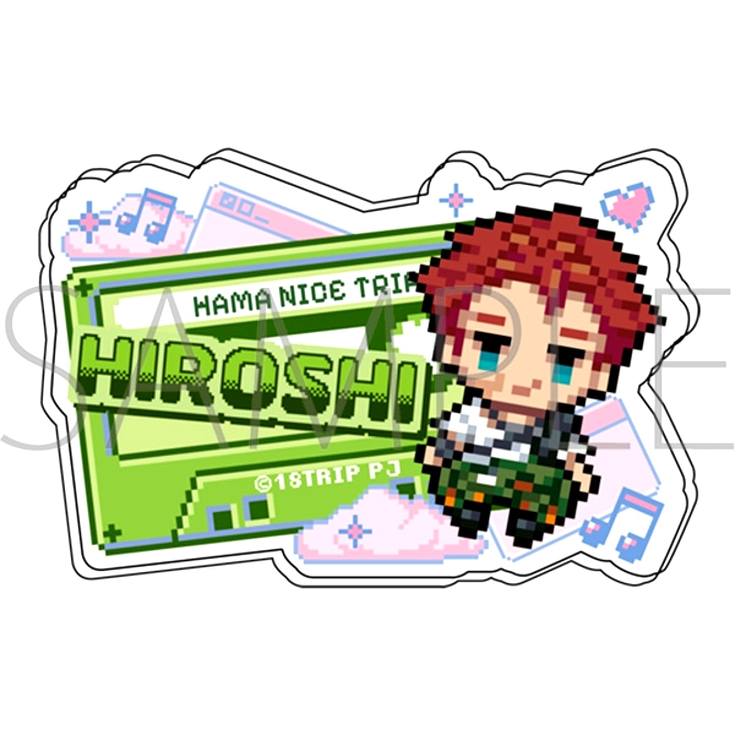 18TRIP Name Acrylic Badge / Daniel Hiroshi Iwabuchi Dot Illustration [NEW]