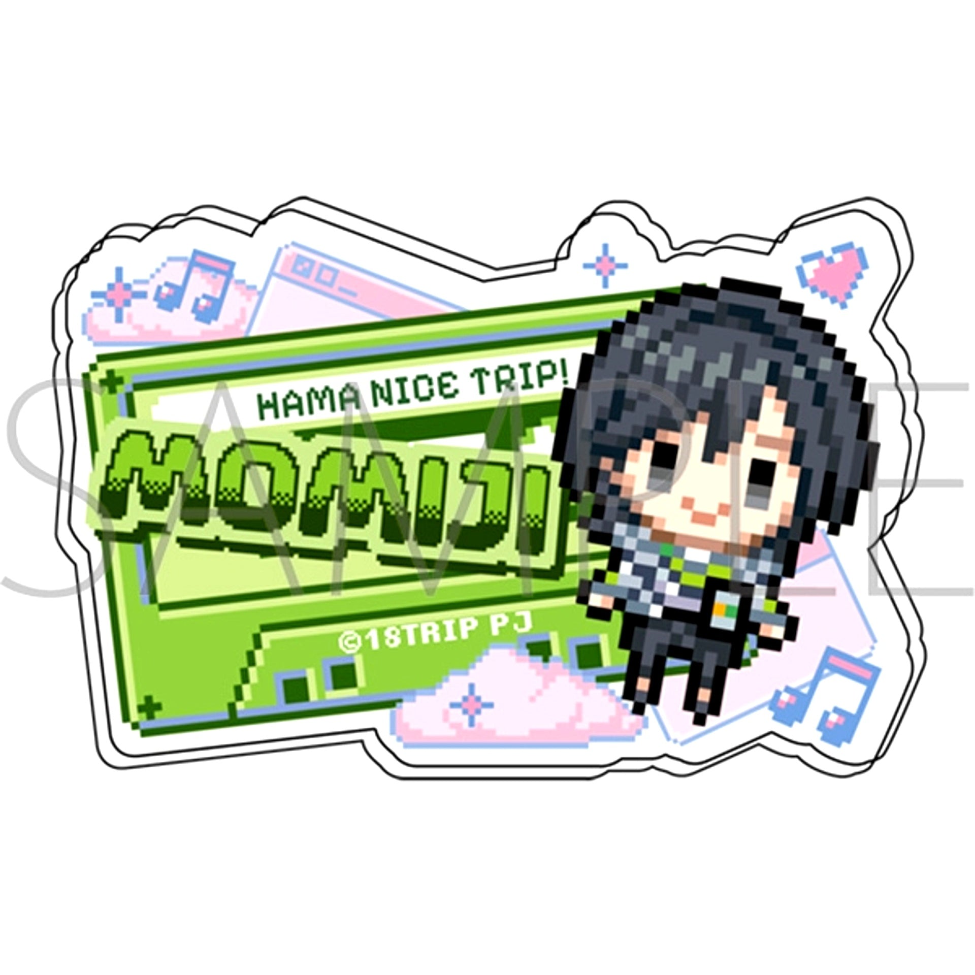 18TRIP Name Acrylic Badge / Momiji Hamasaki Dot Illustration [NEW]