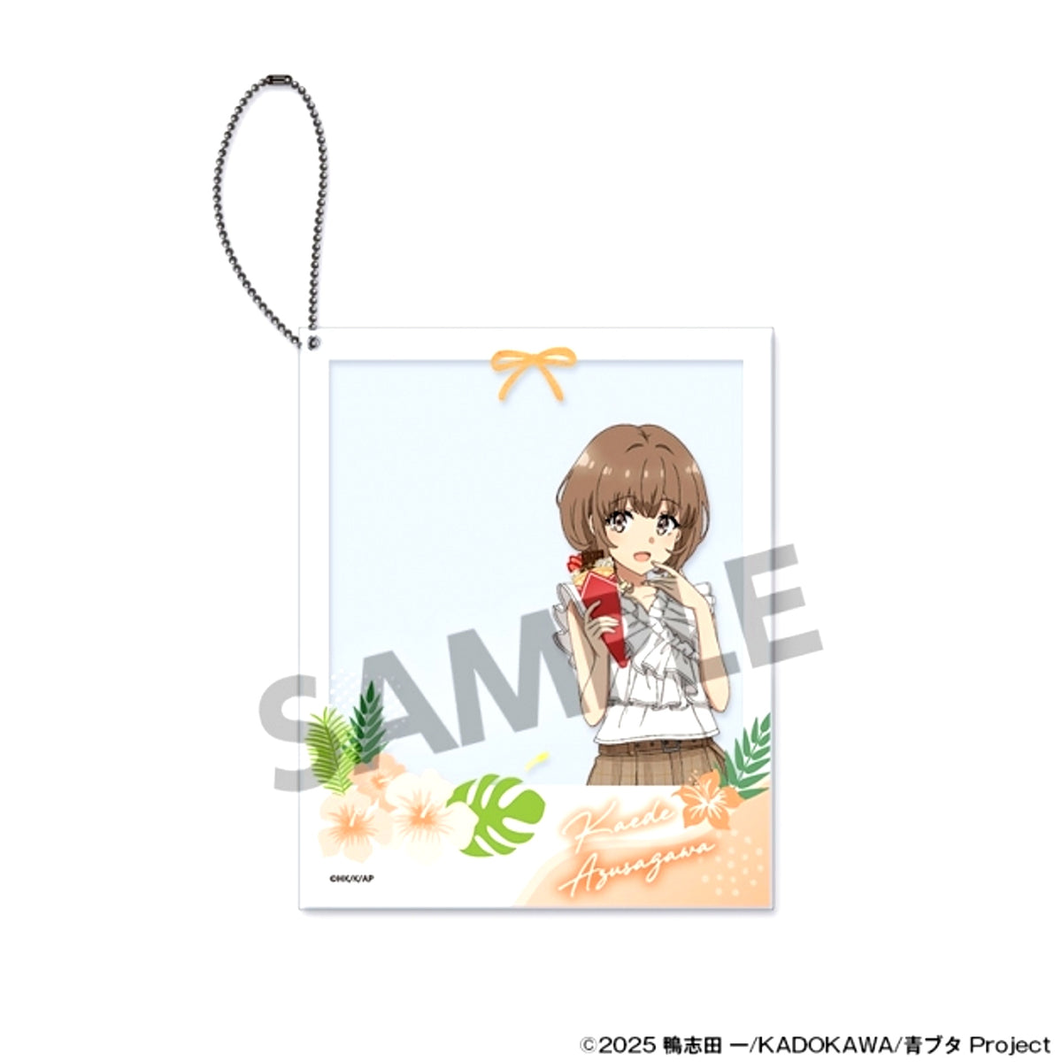 Rascal Does Not Dream Series Newly Drawn Polaroid-style Acrylic Keychain Kaede Azusagawa Vacation ver. [NEW]