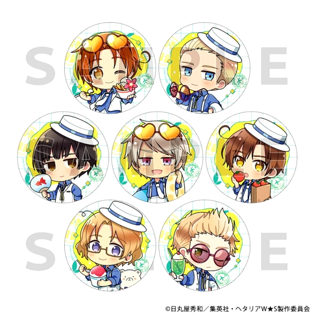 Hetalia World Stars Random Button (Summer Vacation /ver.A) Goods - Badge [NEW]