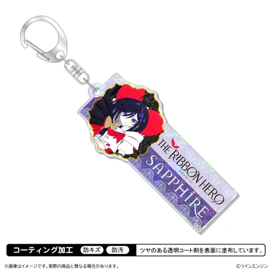 THE RIBBON HERO Hologram Acrylic Keychain / Sapphire Princess Knight [NEW]