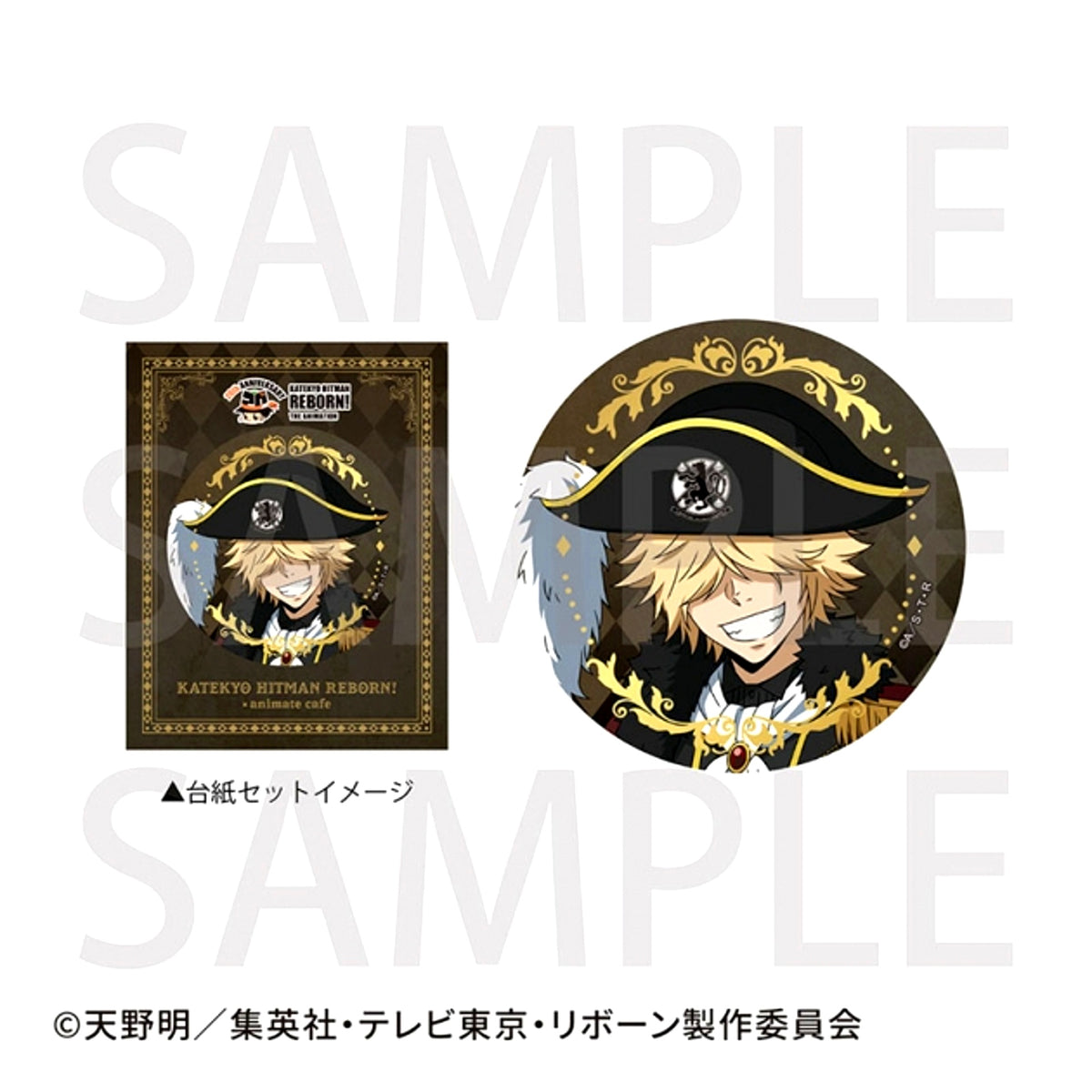 TV Anime Katekyo Hitman Reborn! (Made-to-Order) Foil Stamped Can Badge with Backing Board Belphegor (animate Cafe) [NEW]