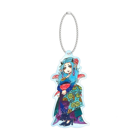 Manga Hozuki's Coolheadedness Natsumi Eguchi Newly Drawn Okou Chibi Character Japanese Attire Arrangement ver. BIG Acrylic Keychain (Animate Advance Sale) [NEW]