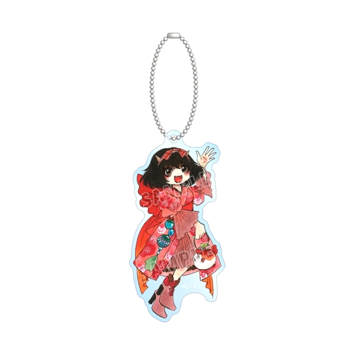 Manga Hozuki's Coolheadedness Natsumi Eguchi Newly Drawn Peach Maki Chibi Character Japanese Attire Arrange ver. BIG Acrylic Keychain (Animate Advance Sale) [NEW]