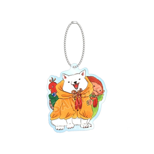 Manga Hozuki's Coolheadedness Natsumi Eguchi Newly Drawn Momotaro Brothers Chibi Character Japanese Attire Arrange ver. BIG Acrylic Keychain (Animate Advance Sale) [NEW]