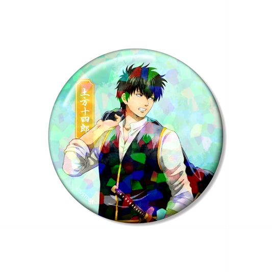 Gintama Newly Drawn Toshiro Hijikata Summer Stroll Watercolor Style ver. 75mm Hologram Can Badge [NEW]