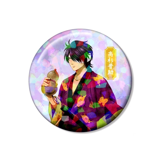 Gintama Newly Drawn Shinsuke Takasugi Summer Stroll Watercolor Style ver. 75mm Hologram Can Badge [NEW]