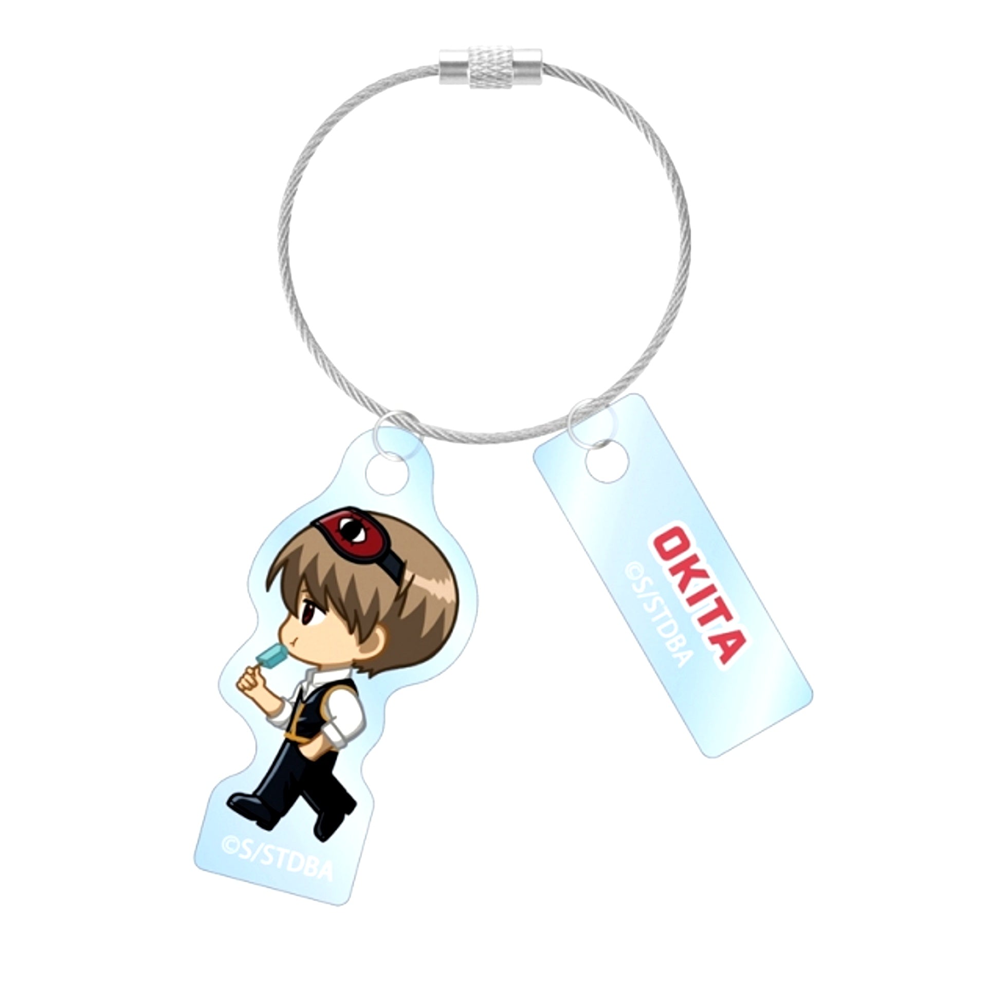 Gintama Sogo Okita Chibitoko Summer Stroll ver. Double Wire Acrylic Keychain [NEW]