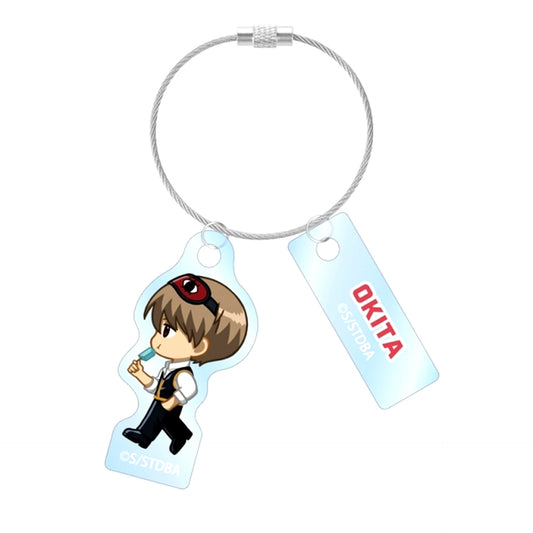 Gintama Sogo Okita Chibitoko Summer Stroll ver. Double Wire Acrylic Keychain [NEW]