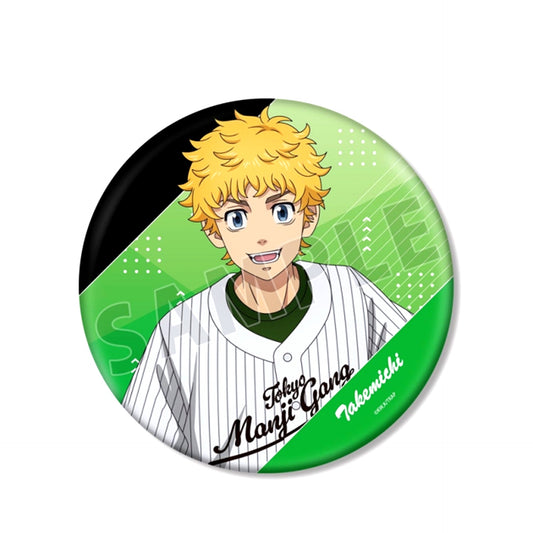 TV Anime Tokyo Revengers Newly Drawn Takemichi Hanagaki Baseball Shirt ver. BIG Can Badge [NEW]