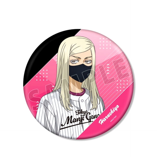 TV Anime Tokyo Revengers Newly Drawn Haruchiyo Sanzu Baseball Shirt ver. Big Can Badge [NEW]