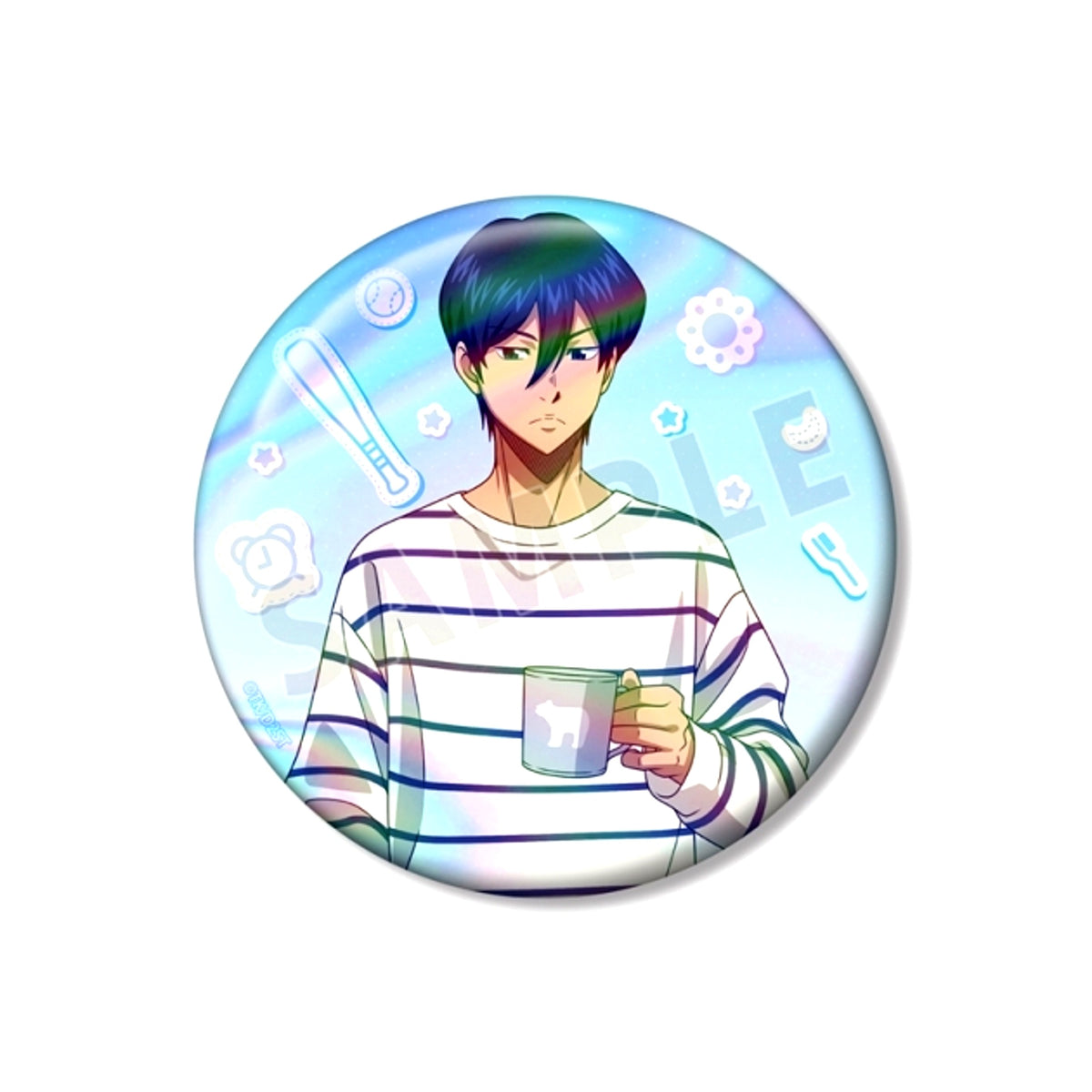 TV Anime Ace of Diamond act II -Second Season- Newly Drawn Furuya Satoru Morning Preparation ver. 75mm Aurora Can Badge [NEW]