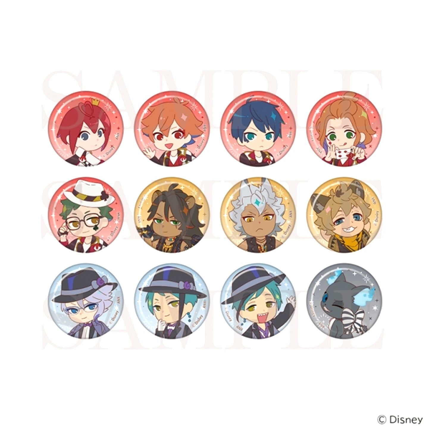 Disney: Twisted-Wonderland Mini Button vol.1 Goods - Bache [NEW]