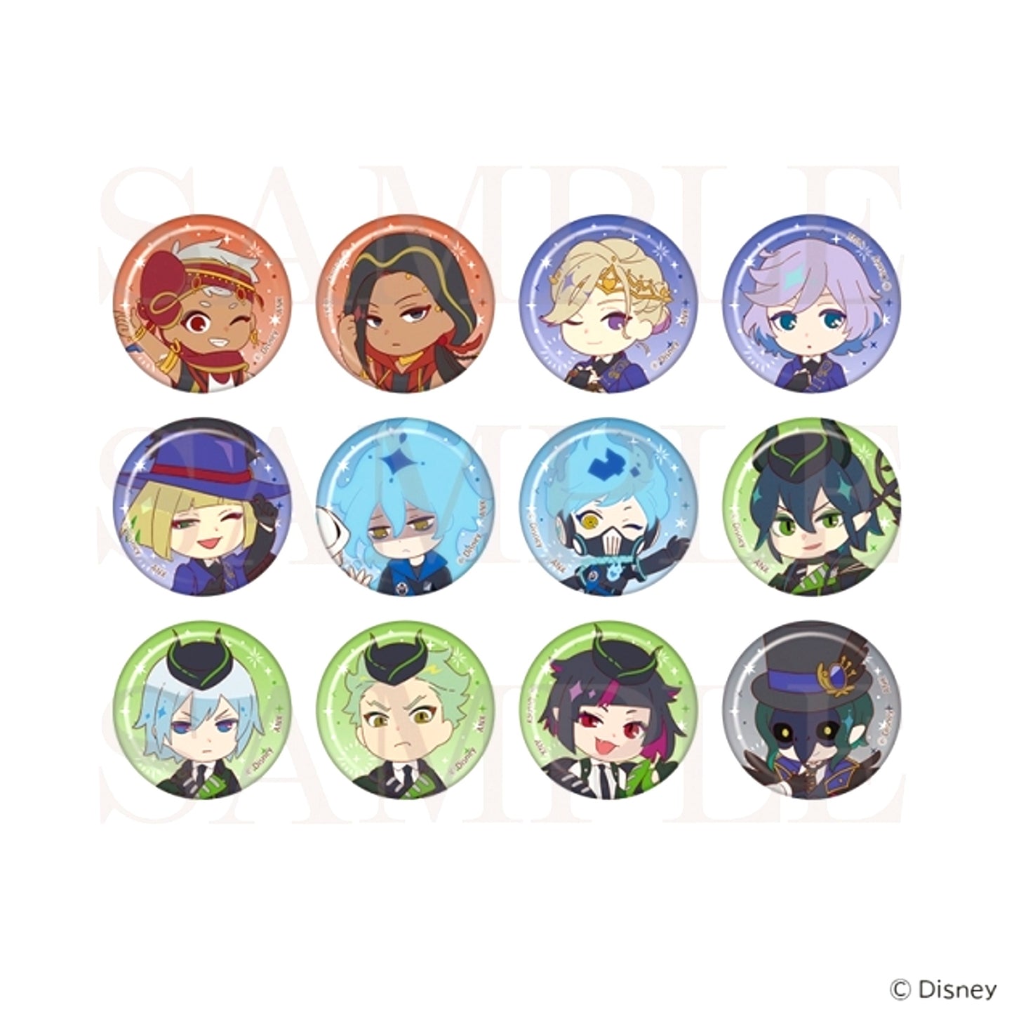 Disney: Twisted-Wonderland Mini Button vol.2 Goods - Bache [NEW]