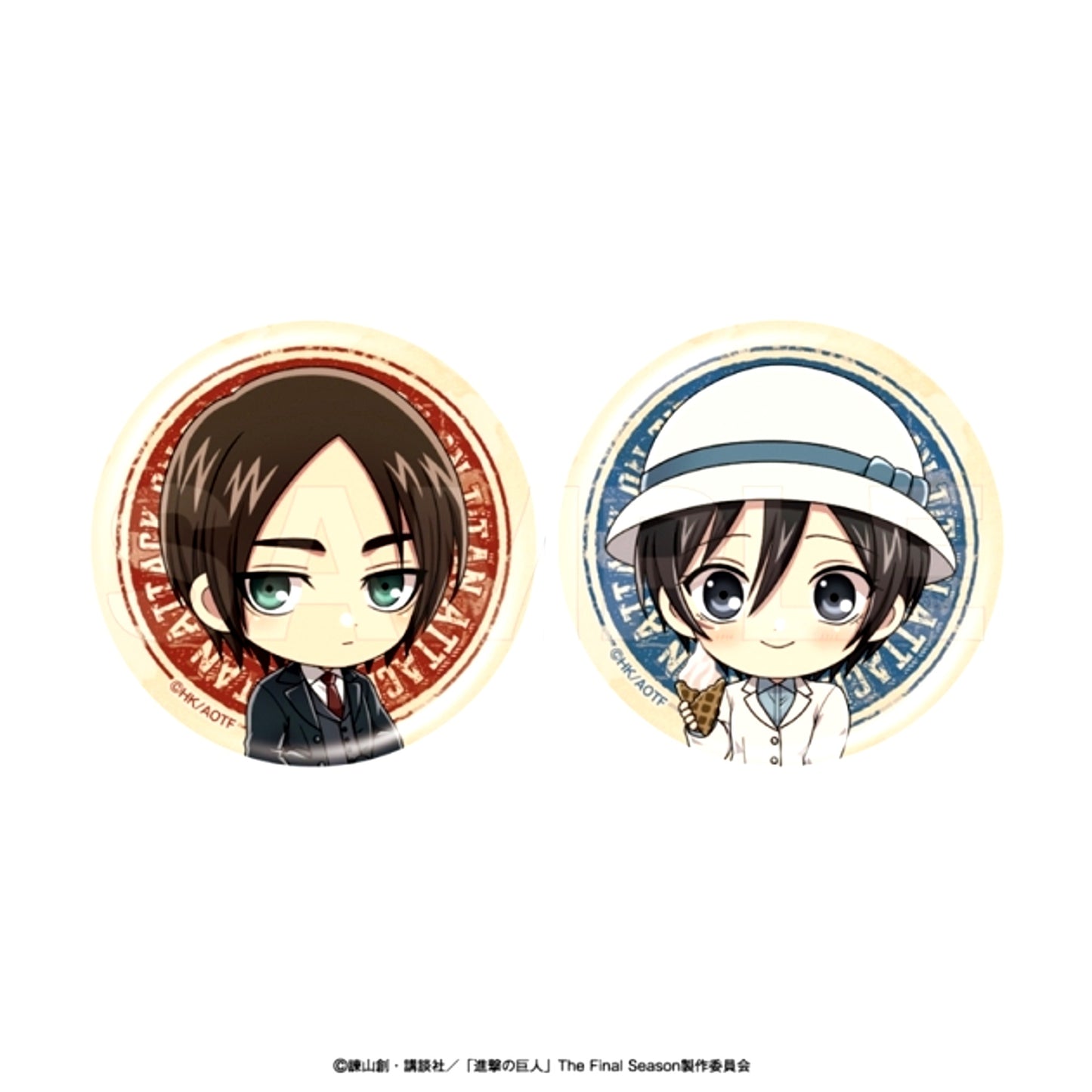 Attack on Titan Character Badge Set (Playback part5) Eren & Mikasa Set of 2 [NEW]