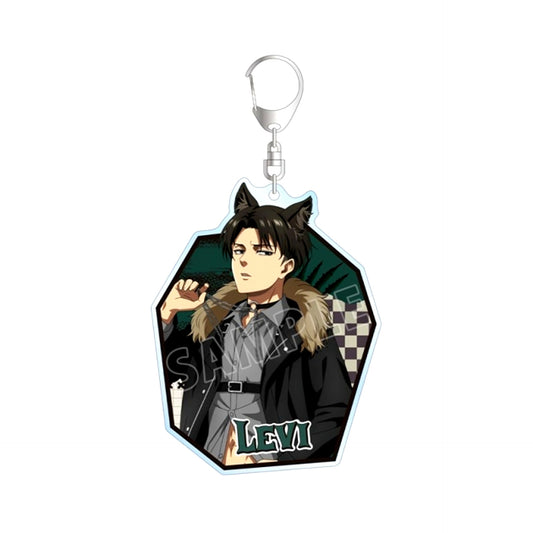 TV Anime Attack on Titan Newly Drawn Levi Wolf Man ver. BIG Acrylic Keychain Goods - Keychain [NEW]