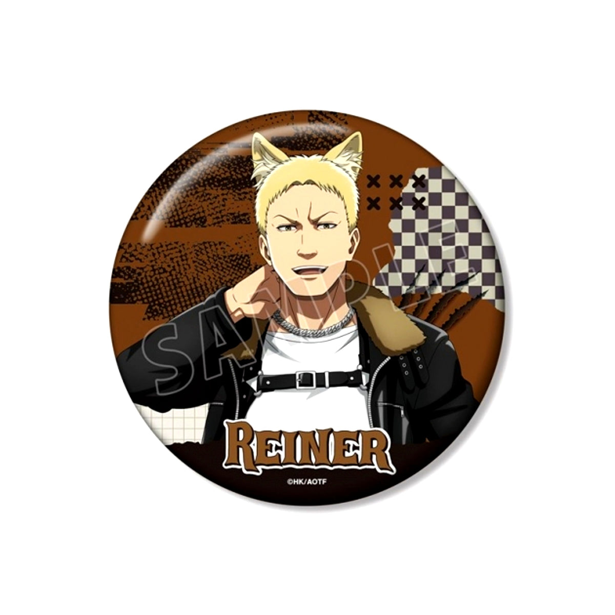 TV Anime Attack on Titan Newly Drawn Liner Wolf Man ver. 100mm Button Goods - Badge [NEW]