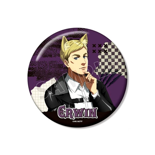 TV Anime Attack on Titan Newly Drawn Erwin Wolf Man ver. 100mm Button Goods - Bache [NEW]