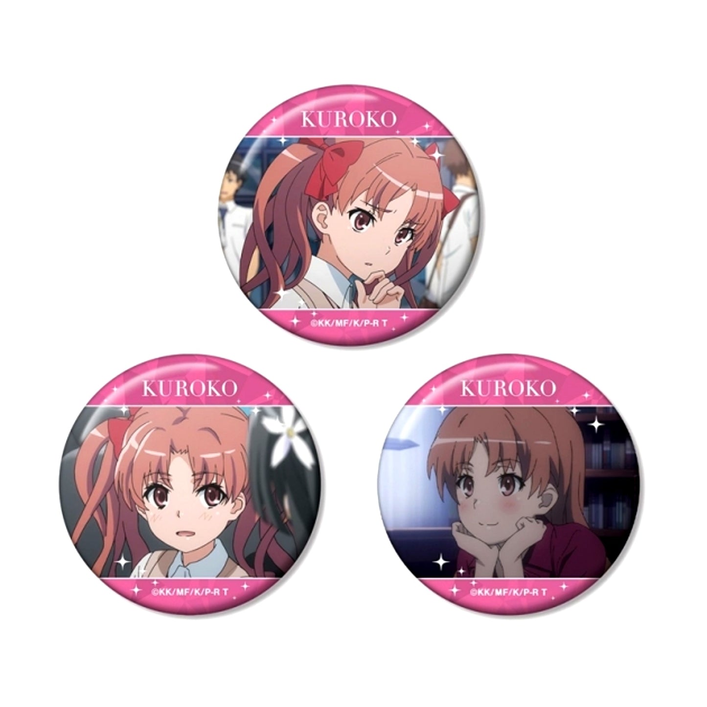 A Certain Scientific Railgun T Kuroko Shirai Scene Photo Can Badge Set of 3 (Reissue) [NEW]