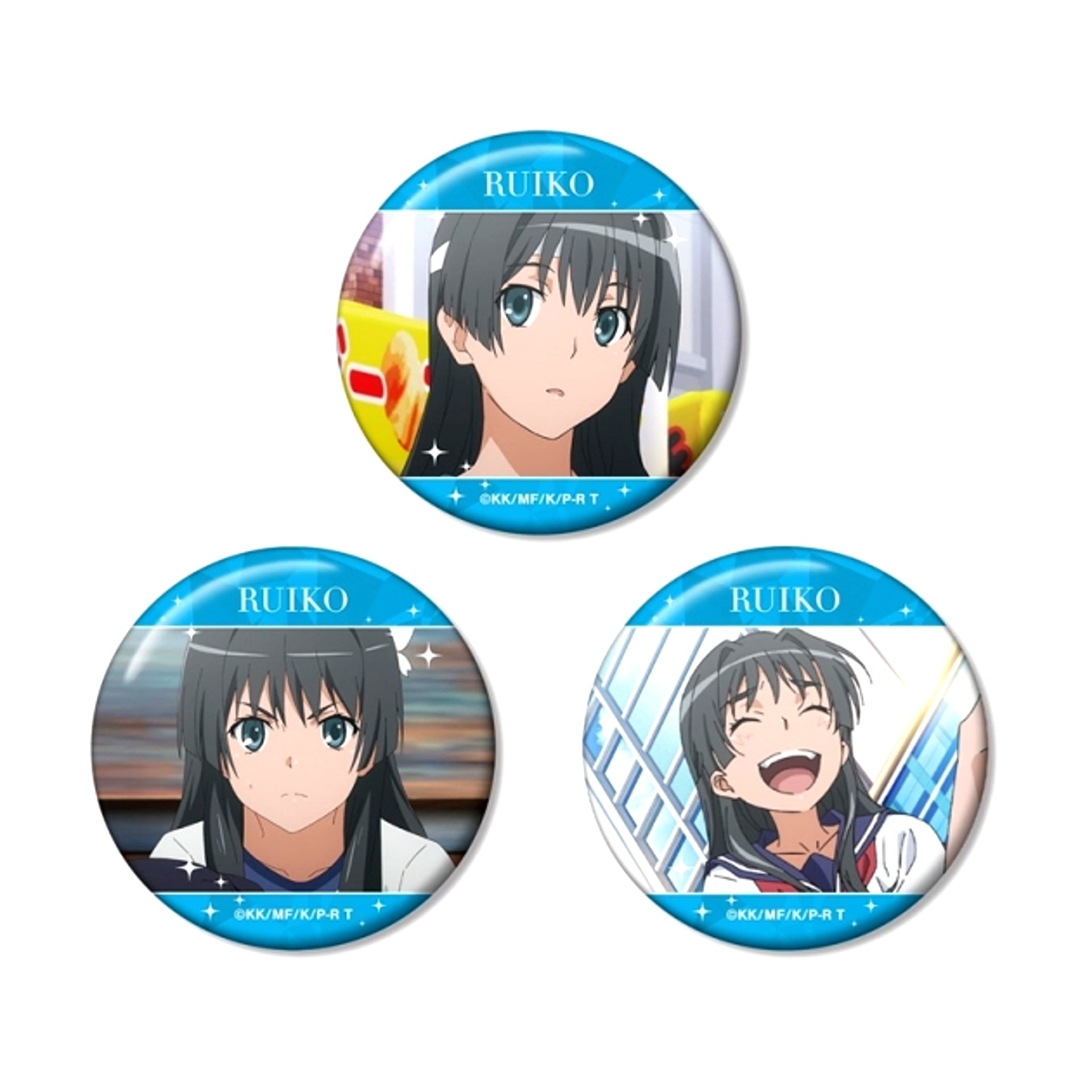 A Certain Scientific Railgun T Ruiko Saten Scene Photo Can Badge Set of 3 (Reissue) [NEW]