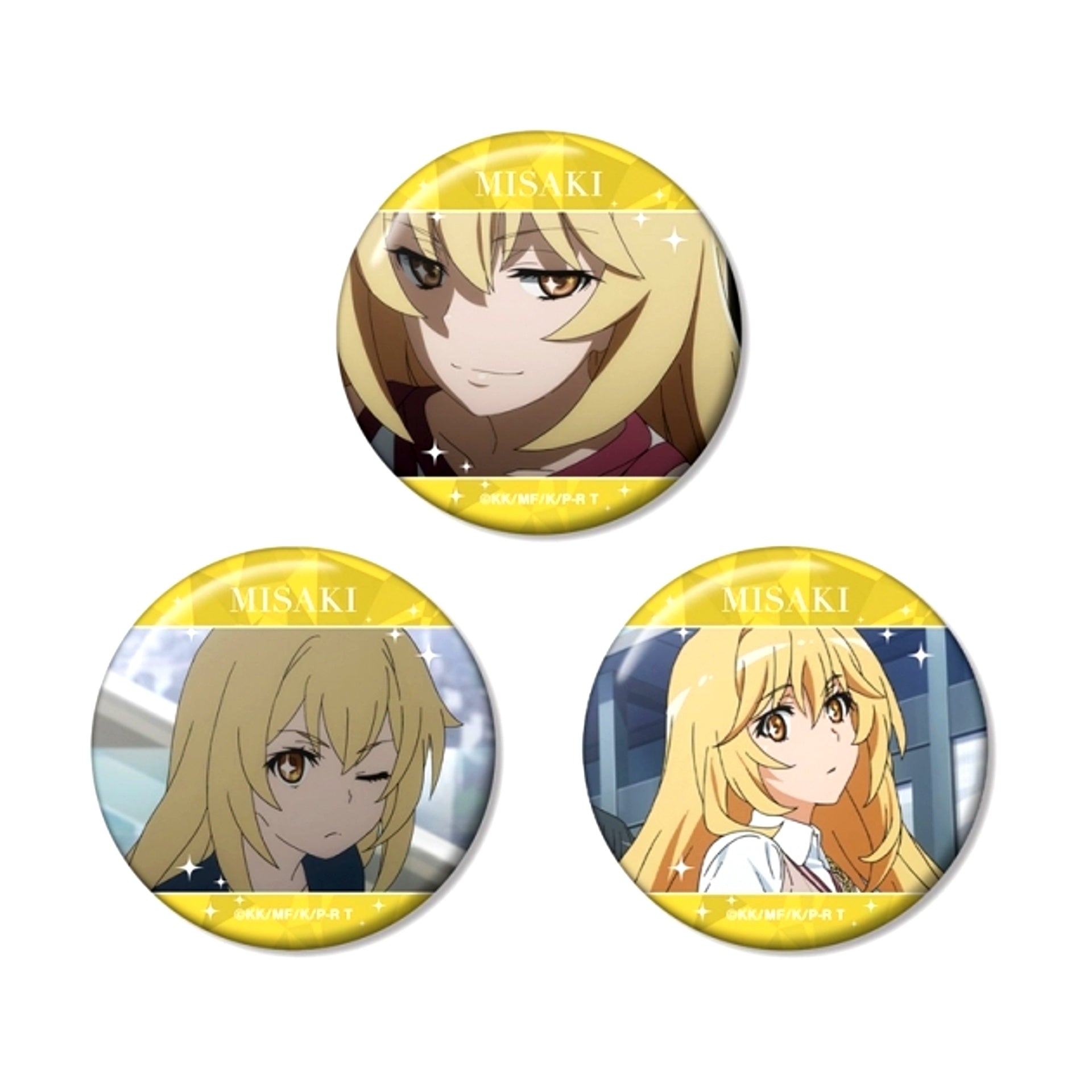 A Certain Scientific Railgun T Misaki Shokuho Scene Photo Can Badge Set of 3 (Reissue) [NEW]