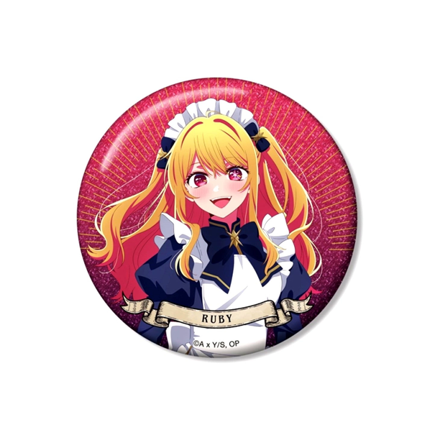 [Oshi No Ko] Newly Drawn Ruby Starry Sky Maid ver. 75mm Glitter Can Badge (Reissue) [NEW]