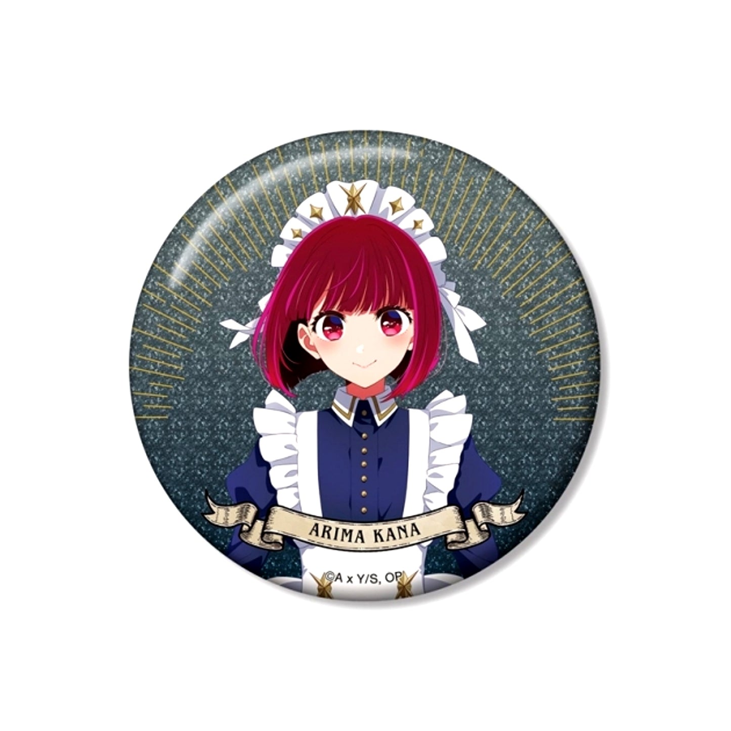 [Oshi No Ko] Newly Drawn Kana Arima Starry Sky Maid ver. 75mm Glitter Can Badge (Reissue) [NEW]