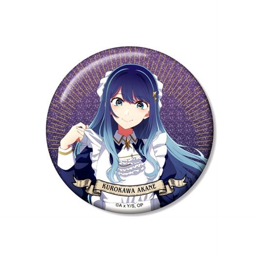 [Oshi No Ko] Newly Drawn Akane Kurokawa Starry Sky Maid ver. 75mm Glitter Can Badge (Reissue) [NEW]
