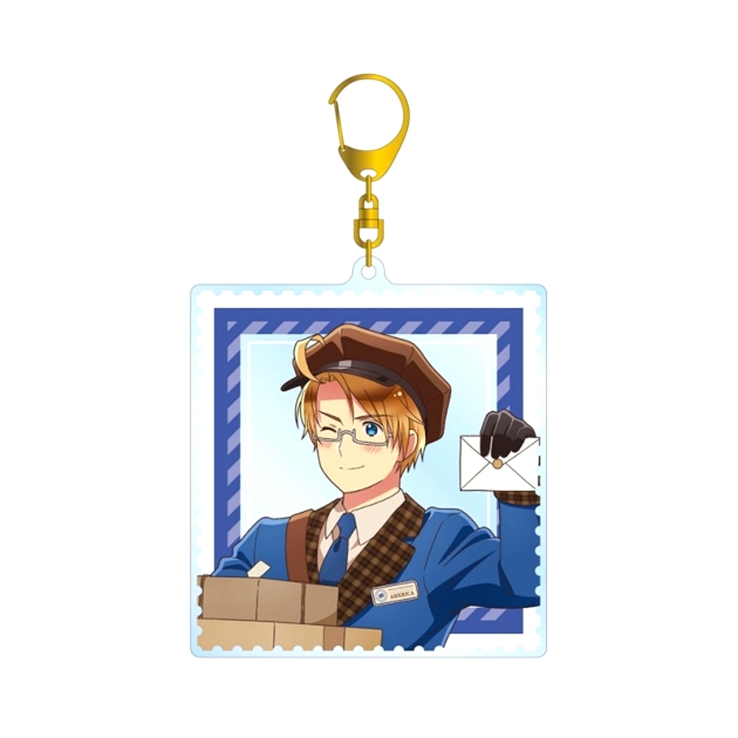 Anime "Hetalia World Stars" Newly Drawn America Postman ver. BIG Acrylic Keychain (Reissue) [NEW]