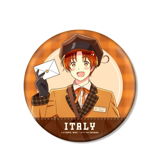 Anime "Hetalia World Stars" Newly Drawn Italy Postman ver. BIG Can Badge (Reissue) [NEW]