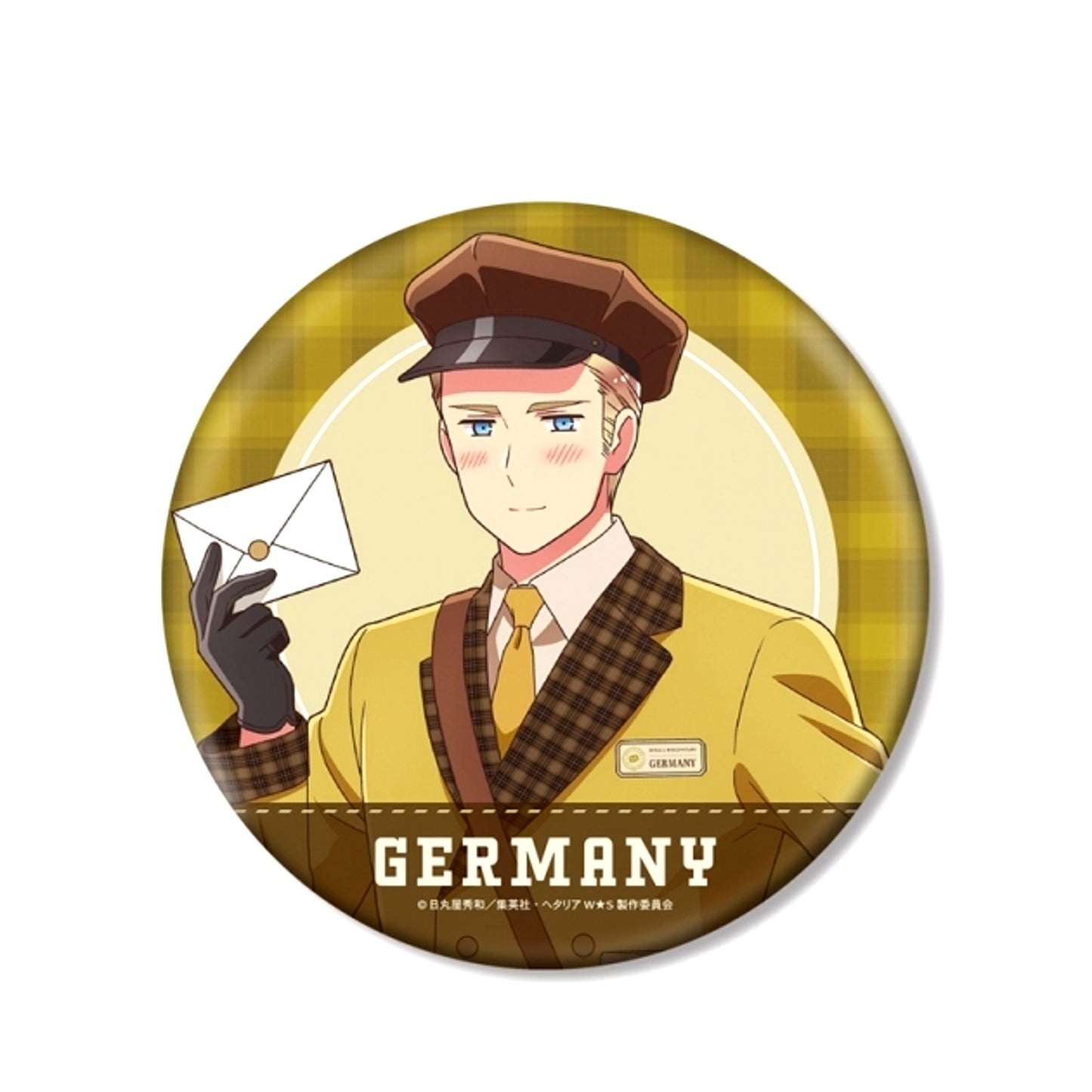 Anime "Hetalia World Stars" Newly Drawn Germany Postman ver. BIG Can Badge (Reissue) [NEW]