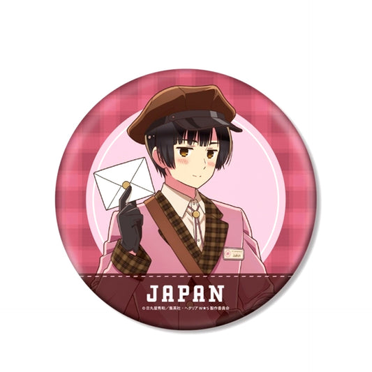 Anime "Hetalia World Stars" Newly Drawn Japan Postman ver. BIG Can Badge (Reissue) [NEW]