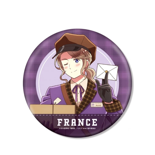 Anime "Hetalia World Stars" Newly Drawn France Postman ver. BIG Can Badge (Reissue) [NEW]