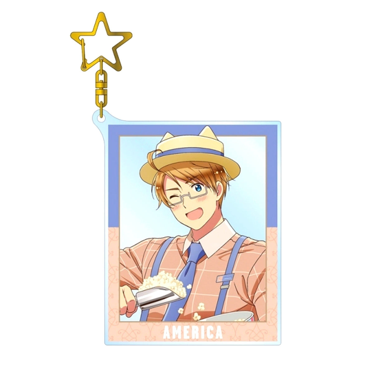 Anime Hetalia World Stars Newly Drawn Illustration America Amusement Park ver. BIG Acrylic Keychain Goods - Keychain Resale [NEW]