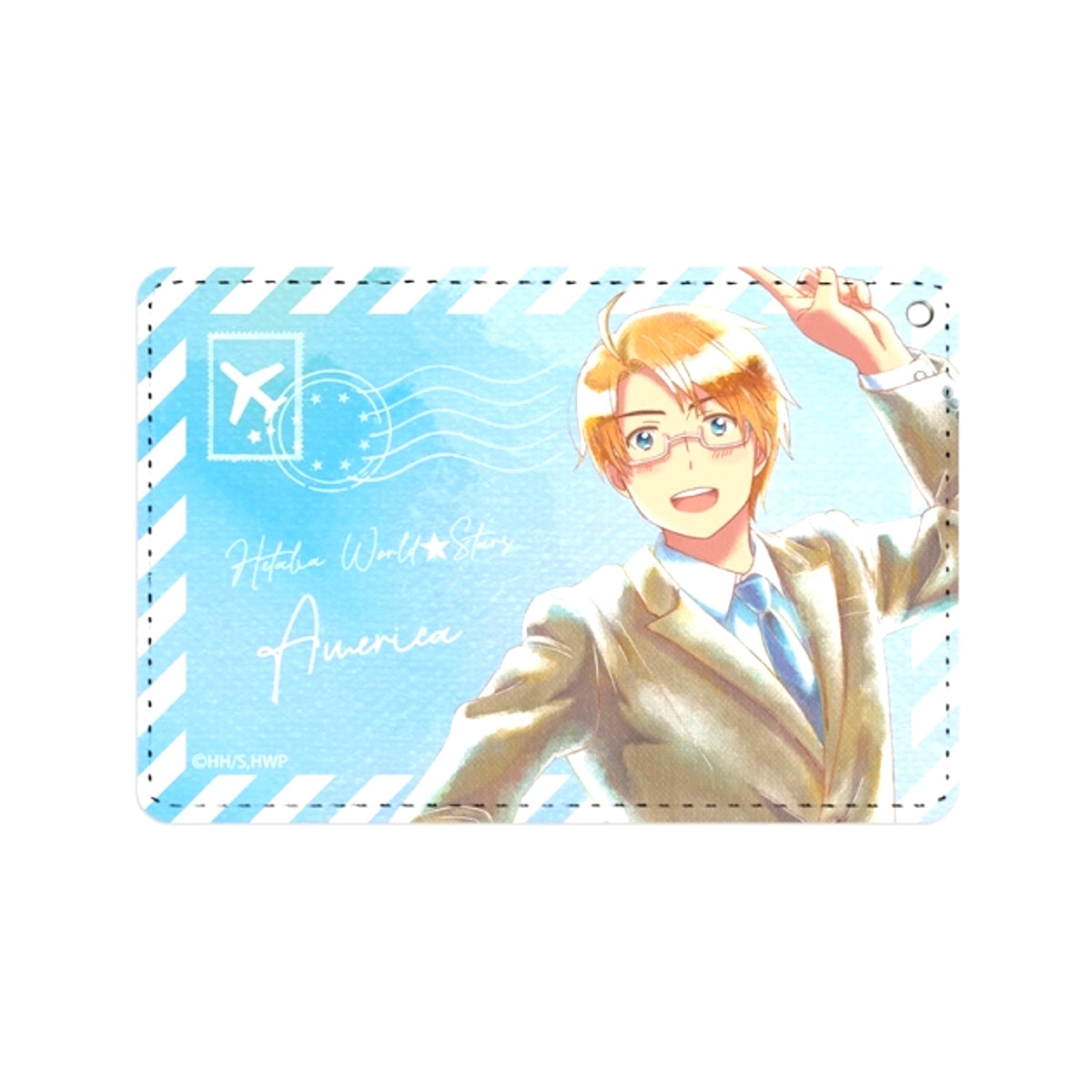 Anime Hetalia World Stars America Ani-Art aqua label 1 Pocket Pass case Goods - Pass case Resale [NEW]